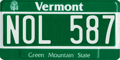 VT license plate NOL587