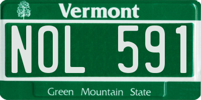 VT license plate NOL591