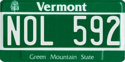 VT license plate NOL592