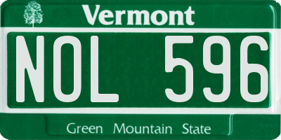 VT license plate NOL596