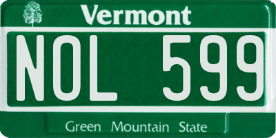 VT license plate NOL599