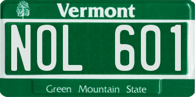 VT license plate NOL601