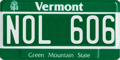 VT license plate NOL606