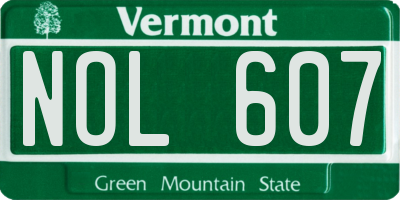 VT license plate NOL607