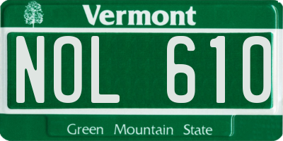 VT license plate NOL610
