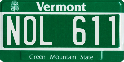 VT license plate NOL611