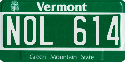 VT license plate NOL614