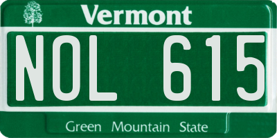 VT license plate NOL615