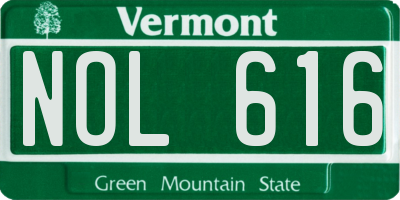VT license plate NOL616