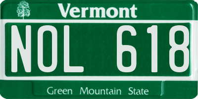 VT license plate NOL618