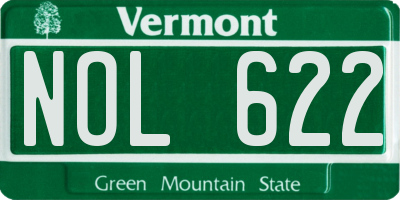 VT license plate NOL622