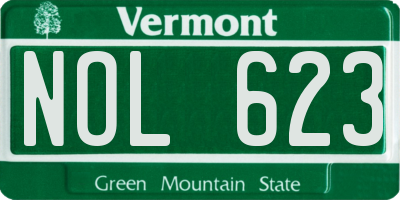 VT license plate NOL623