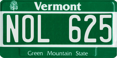 VT license plate NOL625