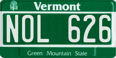 VT license plate NOL626