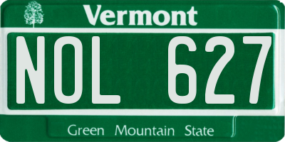 VT license plate NOL627