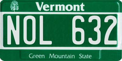 VT license plate NOL632