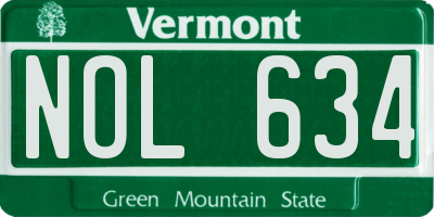VT license plate NOL634