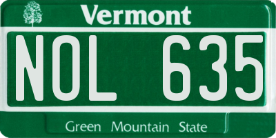 VT license plate NOL635