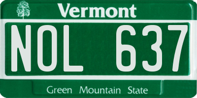 VT license plate NOL637