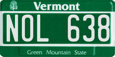 VT license plate NOL638