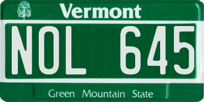 VT license plate NOL645