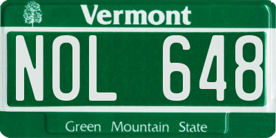 VT license plate NOL648