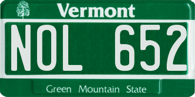 VT license plate NOL652