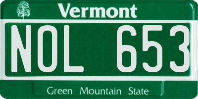 VT license plate NOL653