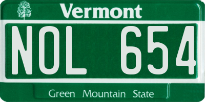 VT license plate NOL654