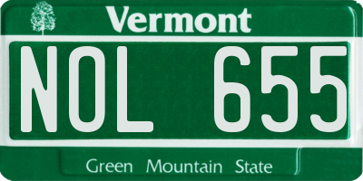 VT license plate NOL655
