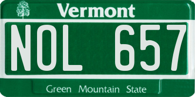 VT license plate NOL657