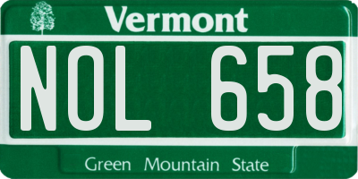 VT license plate NOL658
