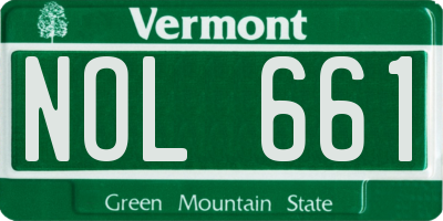 VT license plate NOL661