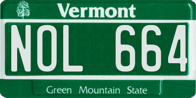 VT license plate NOL664