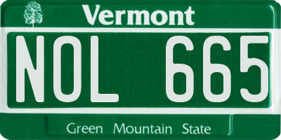 VT license plate NOL665