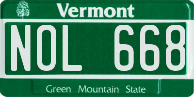 VT license plate NOL668