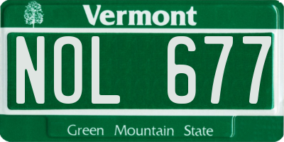 VT license plate NOL677