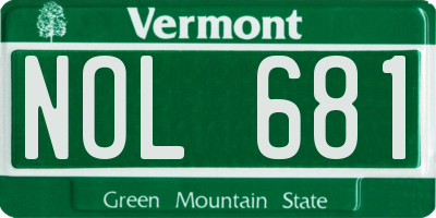 VT license plate NOL681