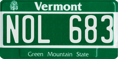 VT license plate NOL683