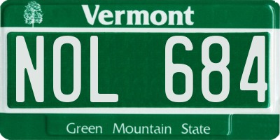 VT license plate NOL684