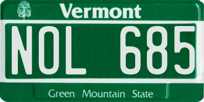 VT license plate NOL685
