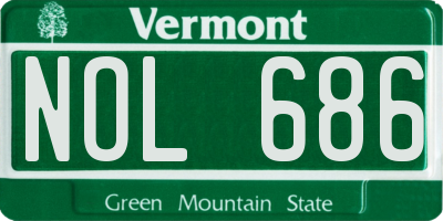 VT license plate NOL686
