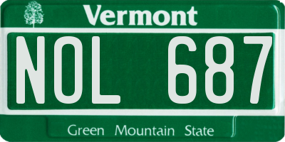 VT license plate NOL687