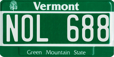 VT license plate NOL688