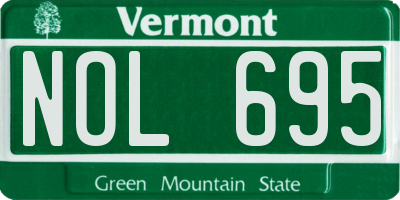 VT license plate NOL695