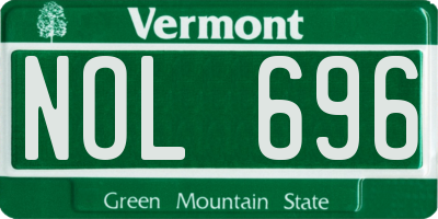 VT license plate NOL696