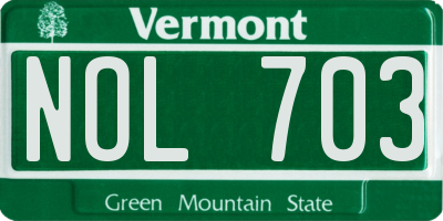 VT license plate NOL703