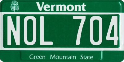 VT license plate NOL704