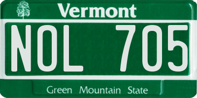 VT license plate NOL705
