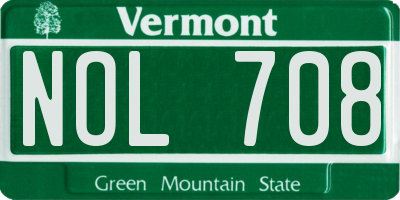 VT license plate NOL708